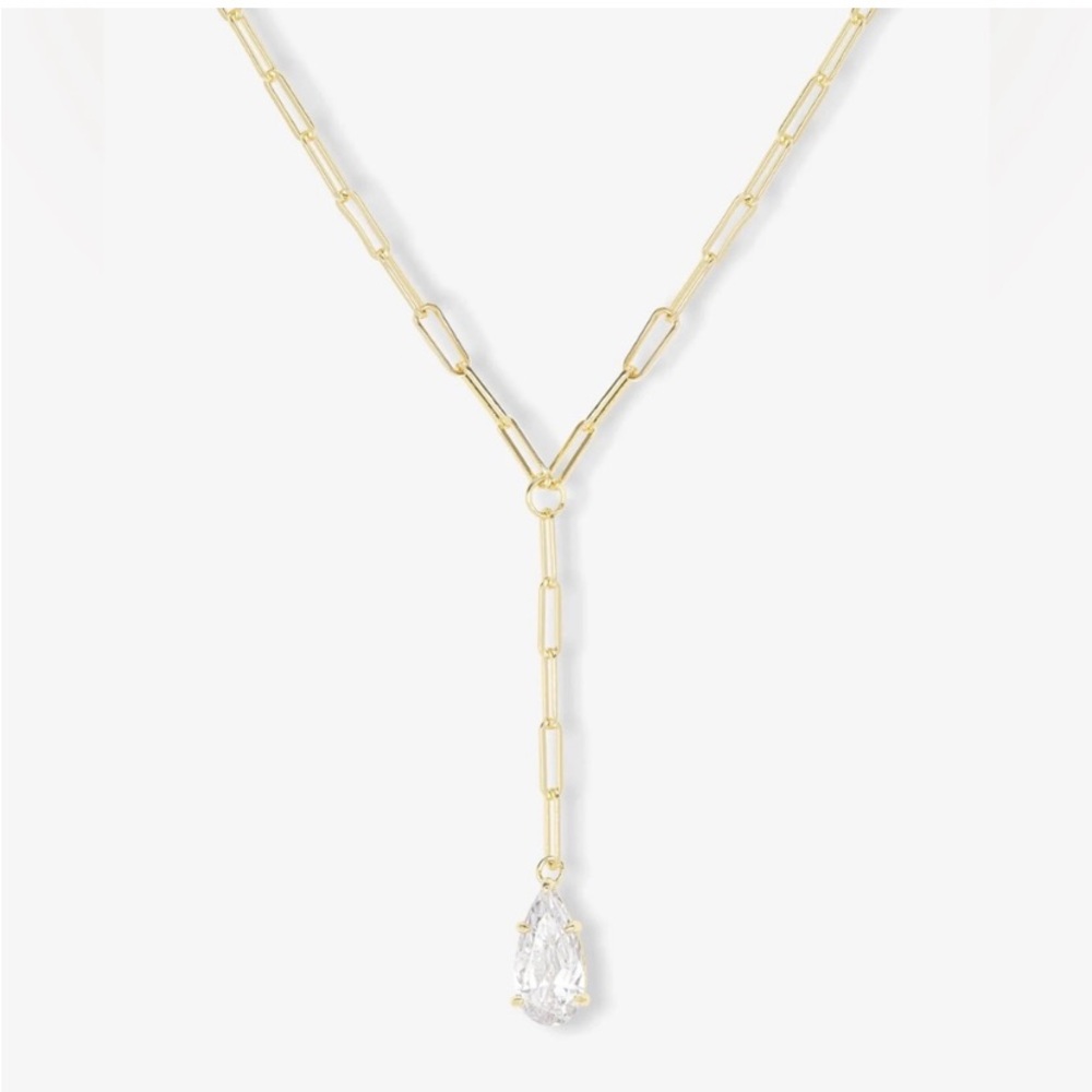 NWOT Melinda Maria Baby Samantha Teardrop Lariat
Necklace - 18K Gold Plated - Picture 2 of 6